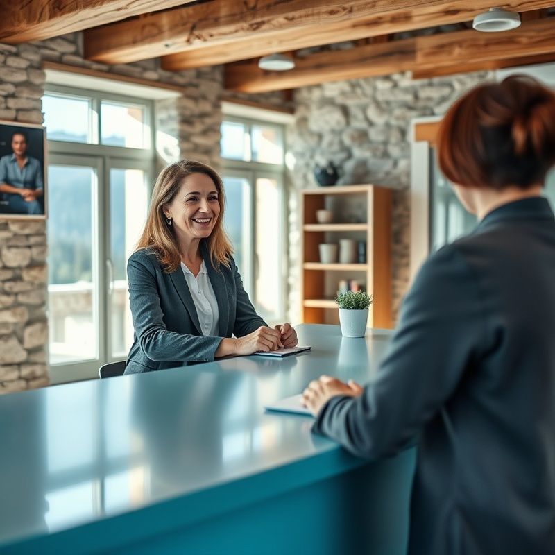 Prijazno osebje na recepciji med dogovarjanjem termina